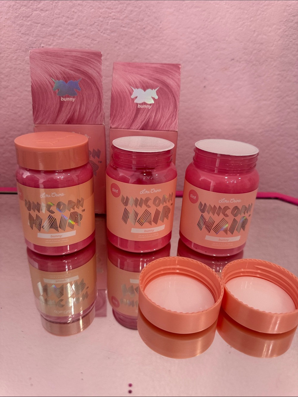 Lime Crime Unicorn Hair Tint — Bunny Pastel Pink Set of 3